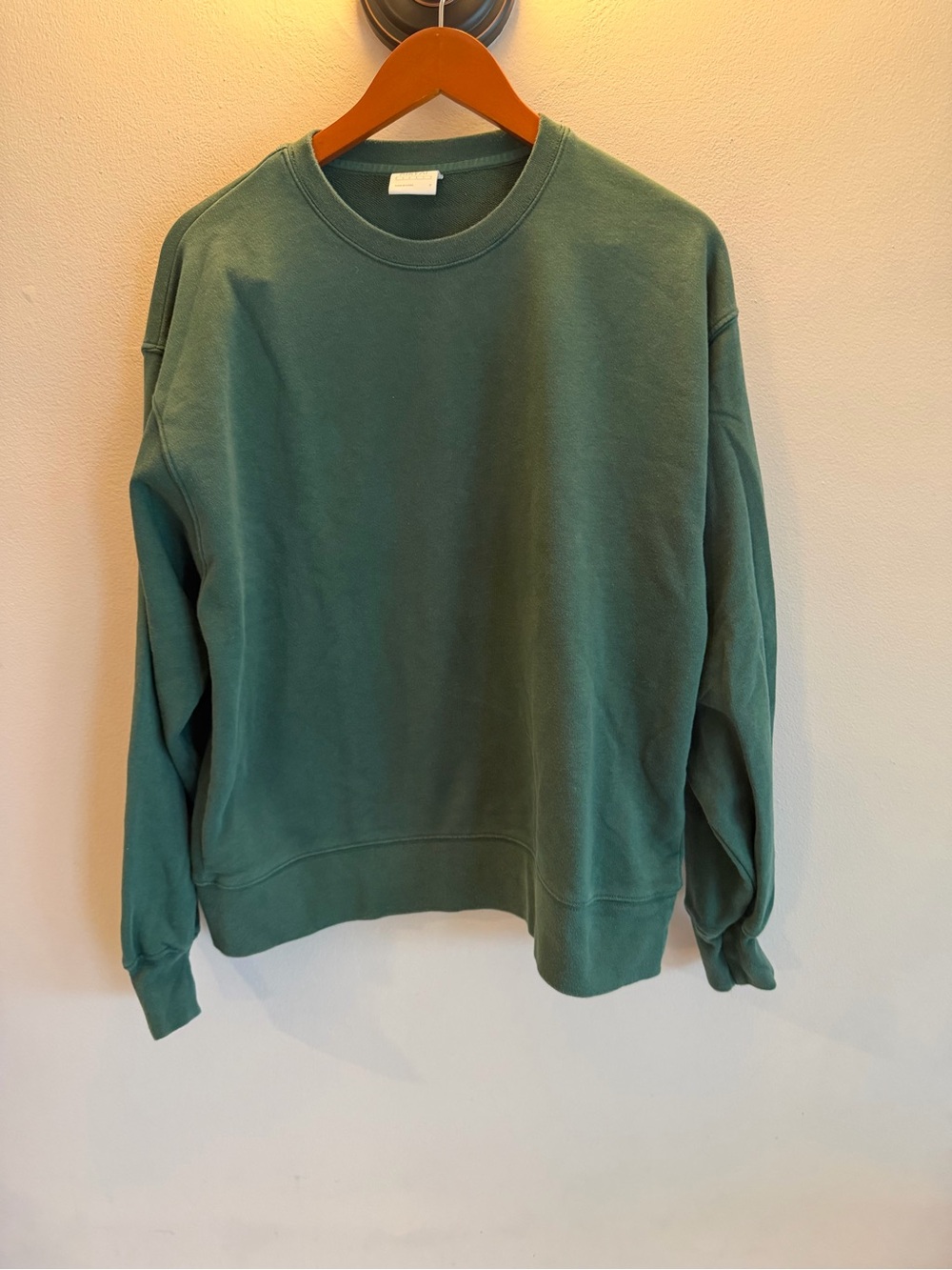 Tna AiryAF Fleece Crewneck Sweatshirt Green Relaxed Fit Size 2 Aritzia